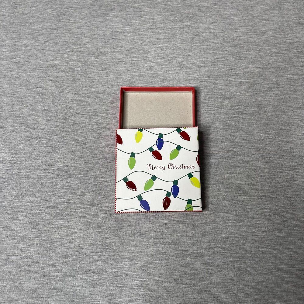 Merry Christmas Light Bulb Graphic Small Jewelry Gift Box